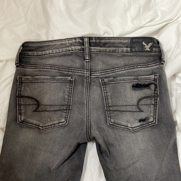 Women’s American Eagle Super Stretch Super Low Jegging, black/grey. Sz 4 - Picture 8 of 14